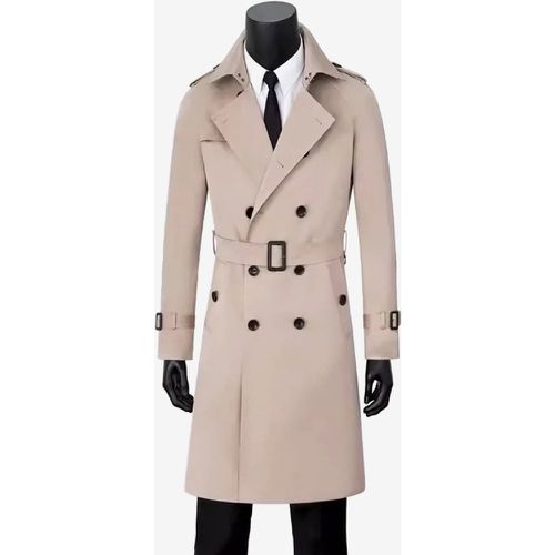 Men's Double-Breasted Coats Mid-Length Slim Coats British Style Windbreakers - milanoo.com - Modalova