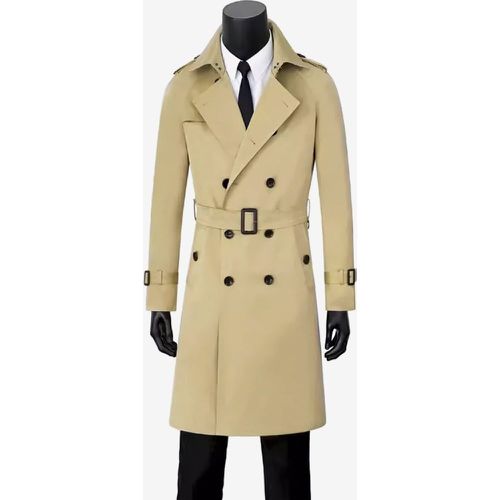 Men's Double-Breasted Coats Mid-Length Slim Coats British Style Windbreakers - milanoo.com - Modalova