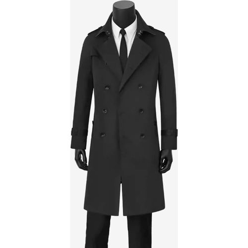 Men's Double-Breasted Coats Mid-Length Slim Coats British Style Windbreakers - milanoo.com - Modalova