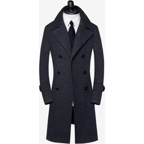 Men's Suit Coats Double Breasted Turn-Down Collar Chic Black Modern - milanoo.com - Modalova