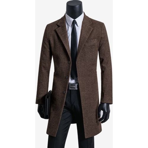 Men's Suit Coats Turn-Down Collar Notched Lapel Woolen Jackets - milanoo.com - Modalova