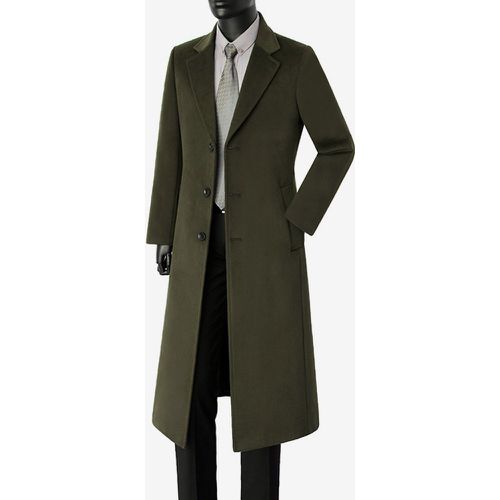 Men's Long Suit Coats Turn Down Collar Slim Fit Long Sleeve Single Breasted Overcoats - milanoo.com - Modalova