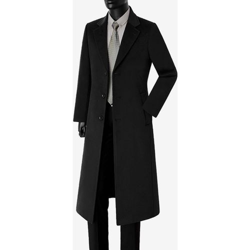 Men's Long Suit Coats Turn Down Collar Slim Fit Long Sleeve Single Breasted Overcoats - milanoo.com - Modalova