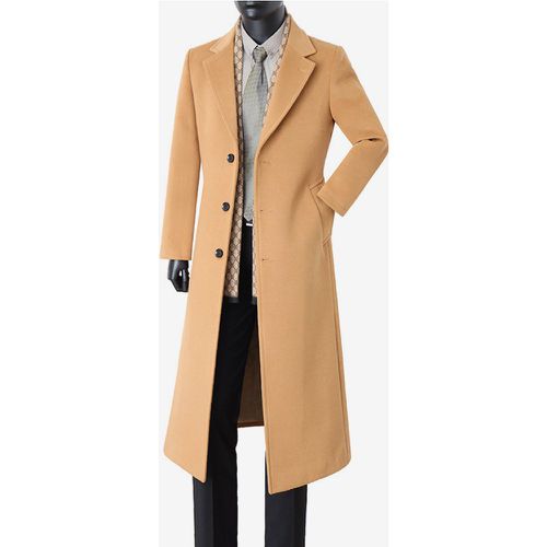 Men's Long Suit Coats Turn Down Collar Slim Fit Long Sleeve Single Breasted Overcoats - milanoo.com - Modalova