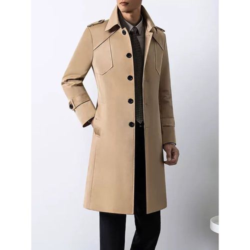 Men's Suit Coat Turn Down Collar Chic Pocket Coffee Brown Coat - milanoo.com - Modalova