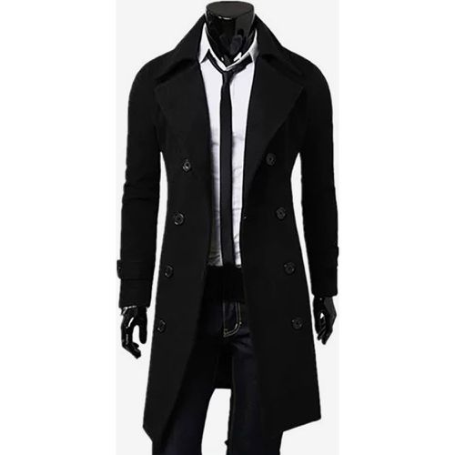 Men's Suit Double Breasted Turn-Down Collar Chic Slim Fit Maxi Coat - milanoo.com - Modalova