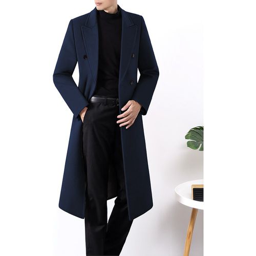 Men's Suit Coats Double Breasted Turn-Down Collar Casual Black Coats - milanoo.com - Modalova