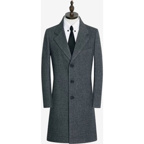 Men's Suit Coats Turn-Down Collar Single Breasted Long Sleeve Coats - milanoo.com - Modalova