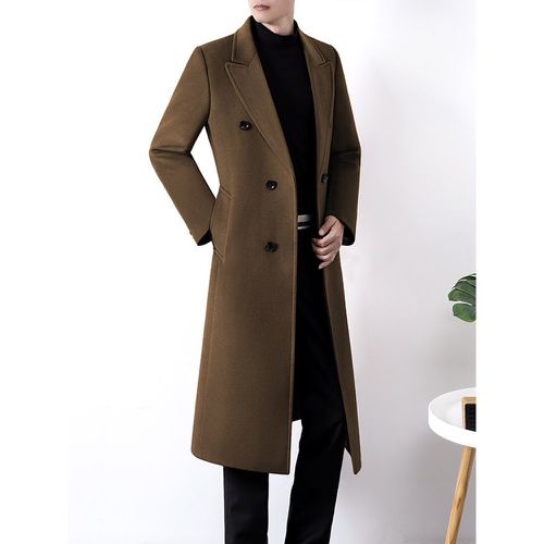 Men's Suit Coats Double Breasted Turn-Down Collar Casual Black Coats - milanoo.com - Modalova