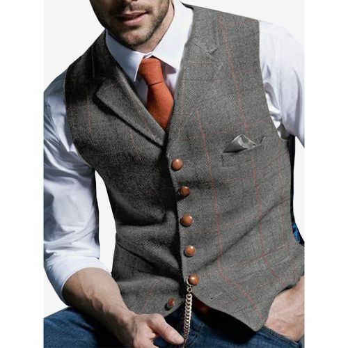 Men's Suit Vest Men's Casual Vest Groom and Groomsmen Slim Vest - milanoo.com - Modalova