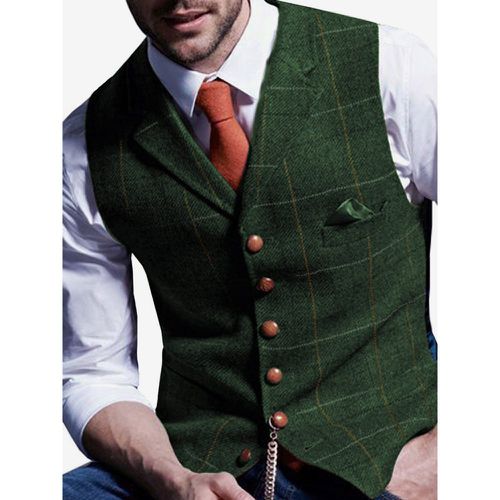 Men's Suit Vest Men's Casual Vest Groom and Groomsmen Slim Vest - milanoo.com - Modalova