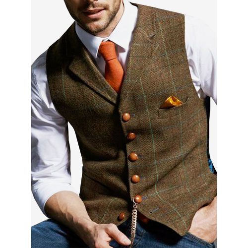 Men's Suit Vest Men's Casual Vest Groom and Groomsmen Slim Vest - milanoo.com - Modalova