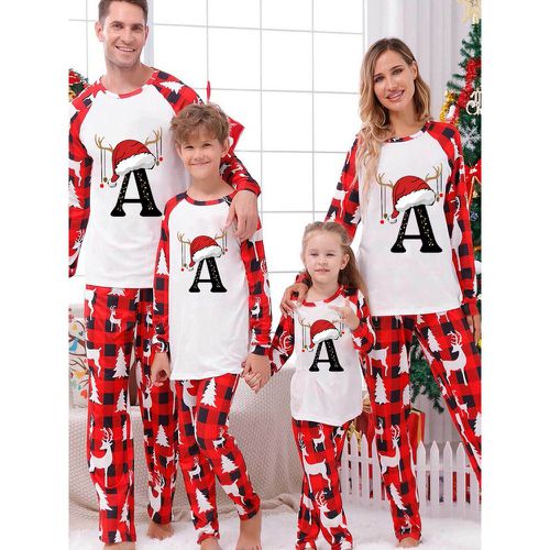 Matching Family Christmas Pajamas Letter Christmas Pattern Top And Pants - milanoo.com - Modalova