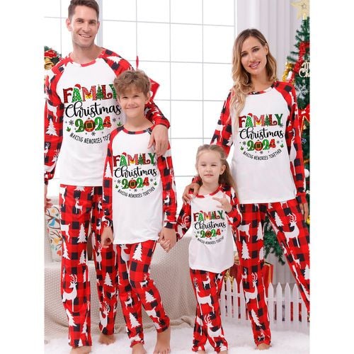 Matching Family Christmas Pajamas Adult's Kid's Polyester Christmas Pattern Top Pants - milanoo.com - Modalova