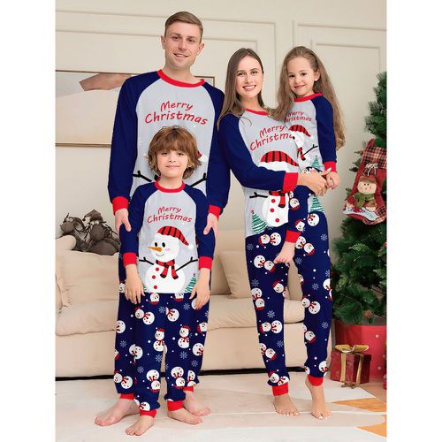 Family Christmas Pajamas Snowman Gray Red Ugly Sweater - milanoo.com - Modalova