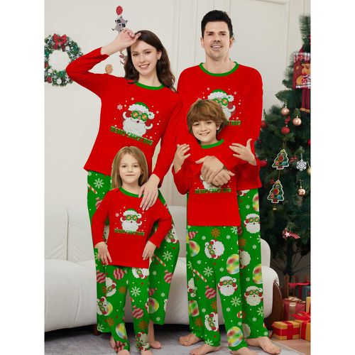 Christmas Pajamas Santa Claus Kid's Woman Man Ugly Sweater In And Green - milanoo.com - Modalova