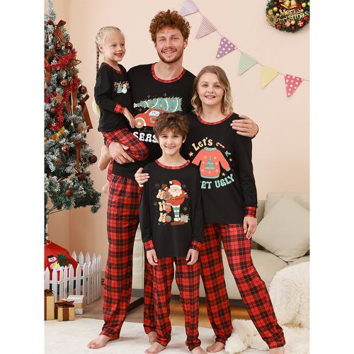 Matching Family Christmas Pajamas Plaid Kid's Christmas Pattern Pants Top - milanoo.com - Modalova