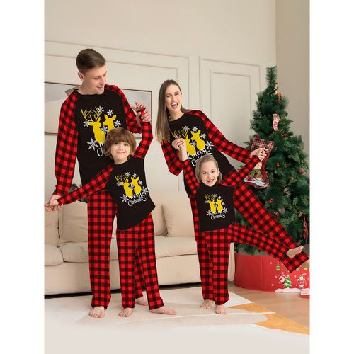 Family Matching Sets Plaid Long Sleeves Elk Red Festival Christmas Pajamas - milanoo.com - Modalova