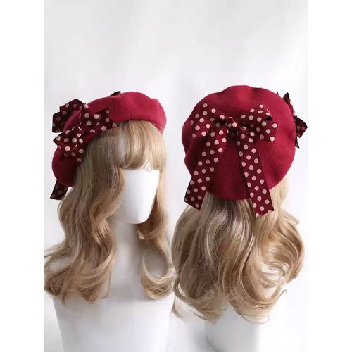 Sweet Lolita Hat Bows Accessory Polka Dot Color Block Polyester Lolita Accessories - milanoo.com - Modalova