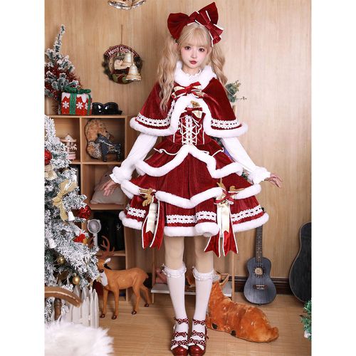 Sweet Lolita Dress Polyester Sleeveless Sweet Christmas Lolita Dress - milanoo.com - Modalova