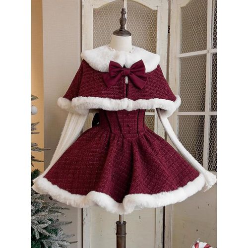 Sweet Lolita Dress Polyester Sleeveless Bows Sweet Christmas Lolita Dress - milanoo.com - Modalova