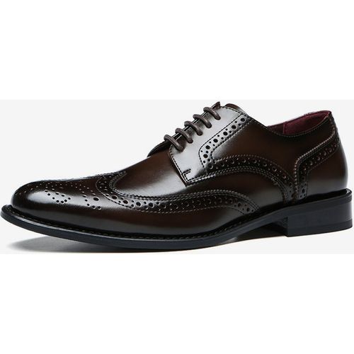 Dress Shoes For Men Fantastic Pointed Toe PU Leather Brouges Prom Wedding Shoes - milanoo.com - Modalova