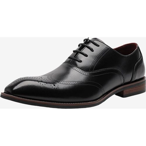 Men's Dress Shoes Fashion Square Toe PU Leather Brouges Prom Wedding Shoes - milanoo.com - Modalova