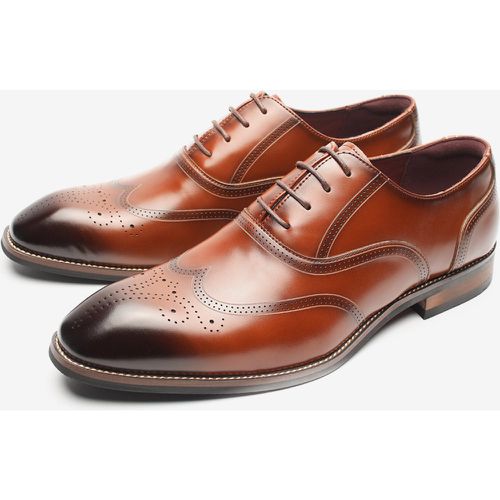 Men's Dress Shoes Fashion Square Toe PU Leather Brouges Prom Wedding Shoes - milanoo.com - Modalova