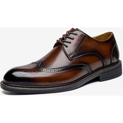 Men's Dress Shoes Fashion Square Toe PU Leather Brouges Prom Wedding Shoes - milanoo.com - Modalova