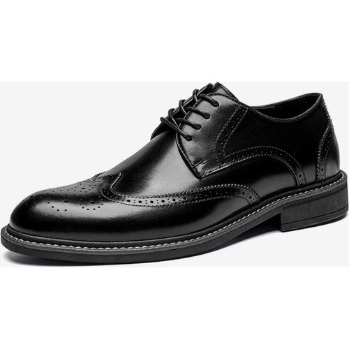 Men's Dress Shoes Fashion Square Toe PU Leather Brouges Prom Wedding Shoes - milanoo.com - Modalova