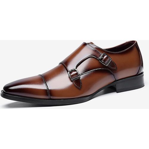 Dress Shoes For Man Quality Square Toe Buckle Monk Strap Prom Wedding Shoes - milanoo.com - Modalova