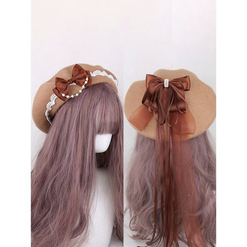 Sweet Lolita Hat Light Sky Blue Bows Ruffles Accessory Color Block Polyester Lolita Accessories - milanoo.com - Modalova