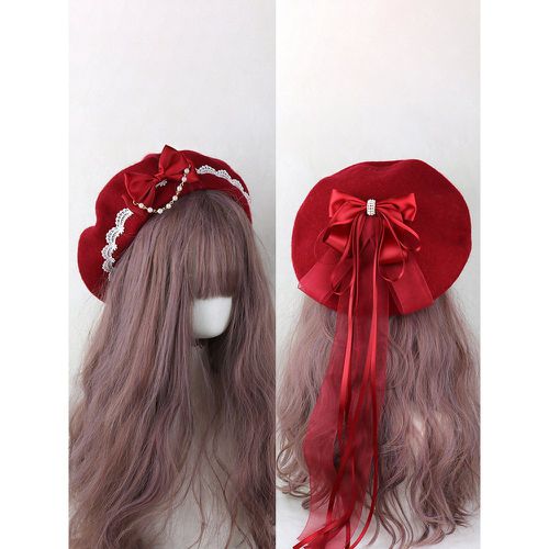 Sweet Lolita Hat Light Sky Blue Bows Ruffles Accessory Color Block Polyester Lolita Accessories - milanoo.com - Modalova