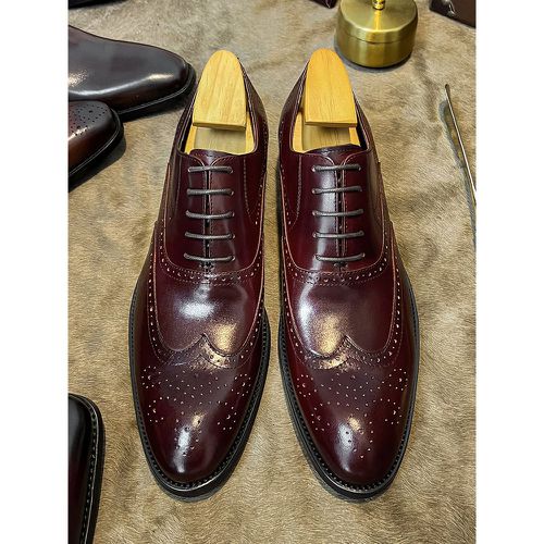 Man's Dress Shoes Fashion Square Toe Cowhide Oxford Prom Wedding Shoes - milanoo.com - Modalova