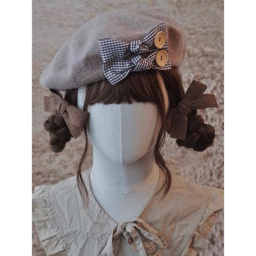 Sweet Lolita Hat Accessory Plaid Polyester Lolita Accessories - milanoo.com - Modalova