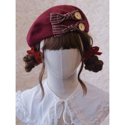 Sweet Lolita Hat Accessory Plaid Polyester Gray Lolita Accessories - milanoo.com - Modalova