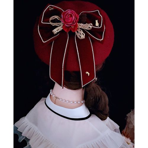 Gothic Lolita Hat Flowers Bows Accessory Polyester Lolita Accessories - milanoo.com - Modalova