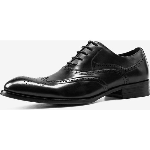 Man's Dress Shoes Fashion Square Toe Cowhide Oxford Prom Wedding Shoes - milanoo.com - Modalova