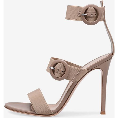 Women's Heel Sandals Round Toe Stiletto Heel Patent PU Upper Sandals - milanoo.com - Modalova