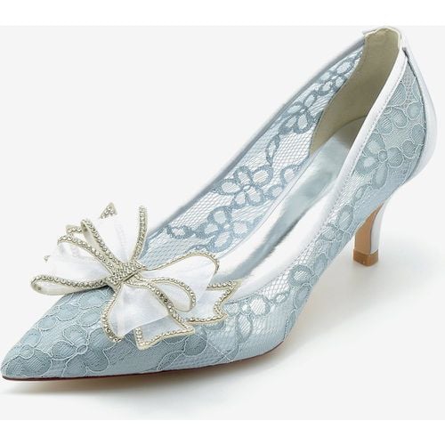 Wedding Shoes Bridal Pumps Lace Pointed Toe Bows - milanoo.com - Modalova