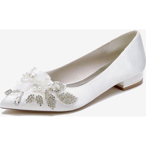 Wedding Shoes Bridal Pumps Satin Pointed Toe - milanoo.com - Modalova