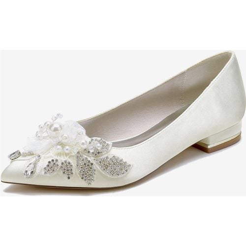 Wedding Shoes Bridal Pumps Satin Pointed Toe - milanoo.com - Modalova