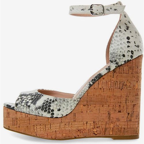 Women's Slip-On PU Leather Wedge Sandals In - milanoo.com - Modalova