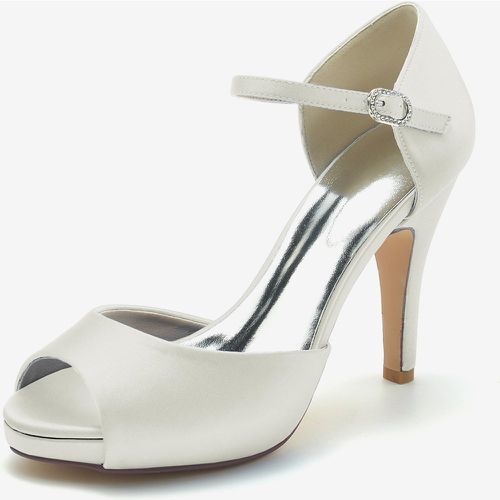 Wedding Shoes Bridal Pumps Satin Peep Toe - milanoo.com - Modalova