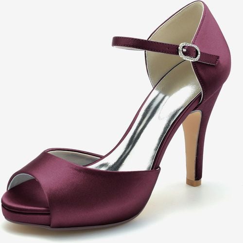 Wedding Shoes Bridal Pumps Satin Peep Toe - milanoo.com - Modalova