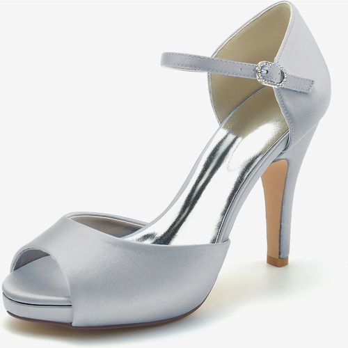 Wedding Shoes Bridal Pumps Satin Peep Toe - milanoo.com - Modalova