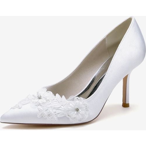 Wedding Shoes Bridal Pumps Satin Pointed Toe - milanoo.com - Modalova