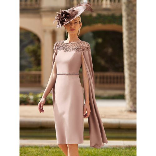 Party Dress For Mother Of The Bride Jewel Neck Long Sleeves Sheath Flowers Guest Dresses For Wedding - milanoo.com - Modalova