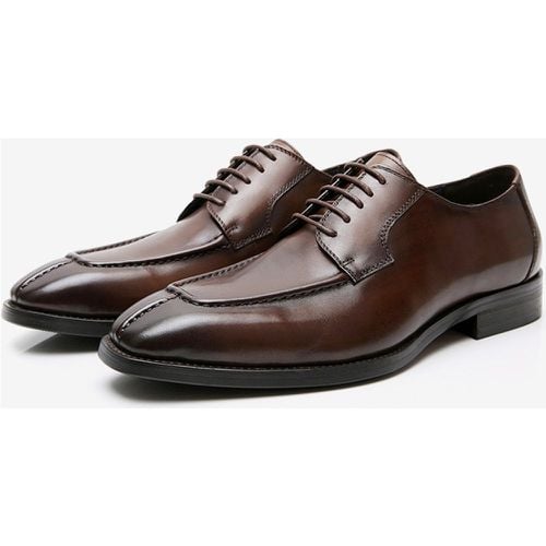 Man's Dress Shoes Stylish Square Toe Leather Formal Wedding Shoes - milanoo.com - Modalova