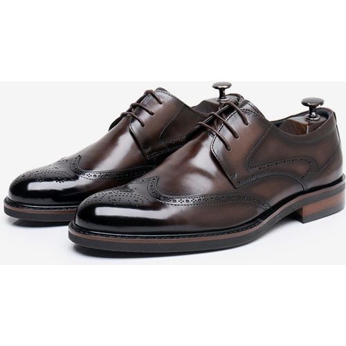 Dress Shoes For Men Square Toe Cowhide Brogue Formal Wedding Shoes - milanoo.com - Modalova